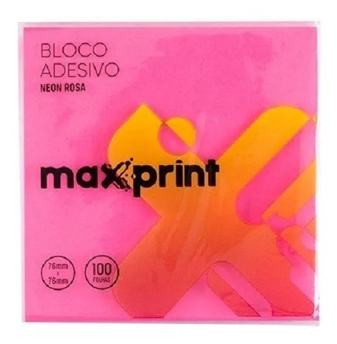 Bloco De Recado Autoadesivo Cores Neon 76x76 - Maxprint Cor Rosa