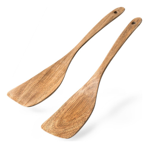 Hefild 2pcs Espátula De Madera Curva Para Cocinar, Tornero D