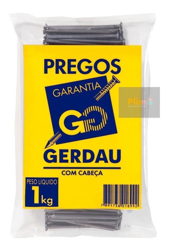 Saco 1kg Prego 15x18 Gerdau (+/- 582 Unidades)