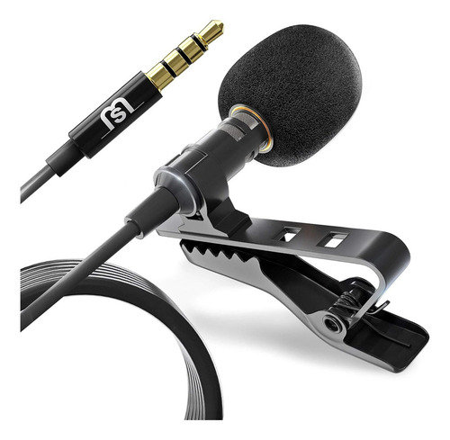 Microfone Lapela Para Pc Desktop Profissional Lavalier Vd-2 Cor Preto