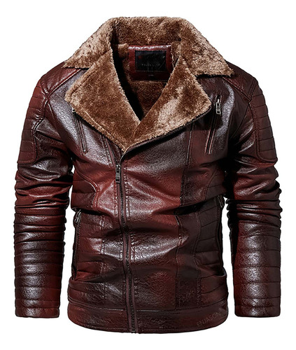 Chamarra L Jacket Coat Hombre Moda Invierno Forro Polar Cuer