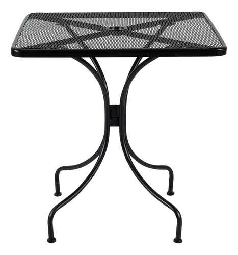 Mesa Acero Comedor Cafetería Restaurante Aire Libre Jardín Color Negro