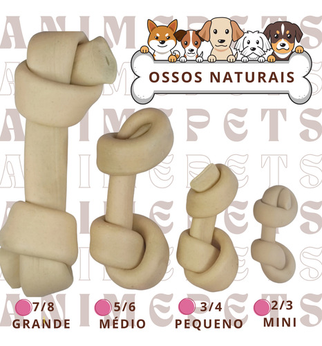 Ossinho Natural Doogs Pacote De 1kg - Pequenas Raças 3/4