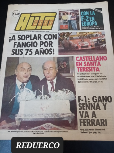 Auto 2000 N° 5 Cumpleaños Fangio Senna Ferrari Año 1986 (Usado)