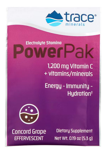 Trace Minerals Powerpak Vitamina E Minerais Sabor Uva 30pcs