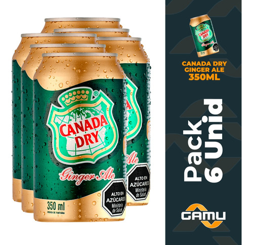 Canada Dry Ginger Ale - 350cc - Pack 6