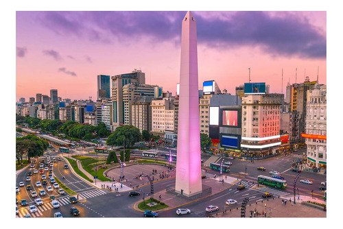 Vinilo 30x45cm Obelisco Noche Buenos Aires Monumento M1