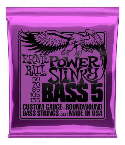 Encordoamento Baixo 5 Cordas Ernie Ball Power Slinky .050