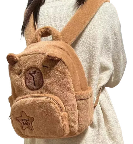 Mochila De Peluche De Capibara Divertida Y Moderna