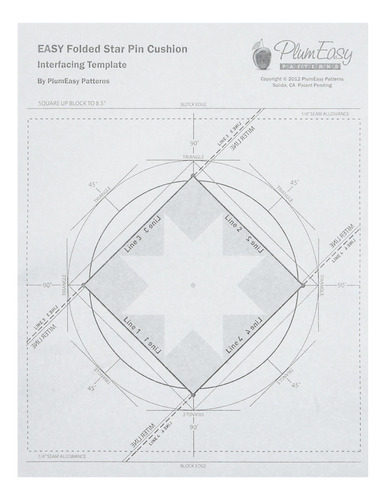 Plumeasy Patron Plegado Star Pin Cojin Plantilla 12 unidad