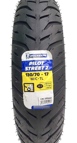 Llanta Michelin 130/70-17 Pilot Street 2 Ps2 62s