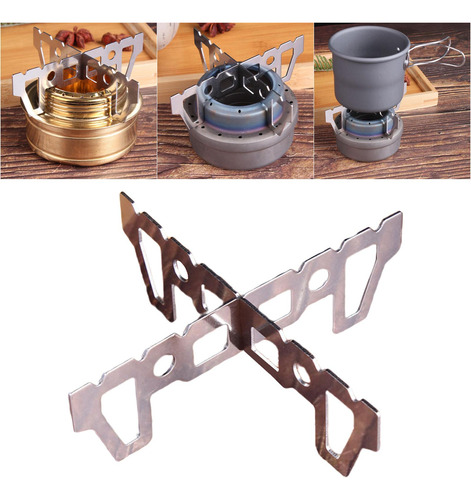 Soporte De Estufa De Alcohol De Titanio Mini Portátil Para
