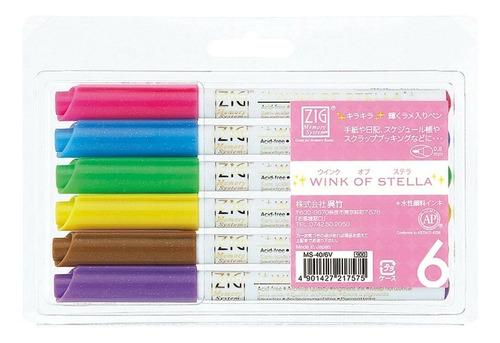Marcadores Kuretake Wink Of Stella X 6 Colores Glitter