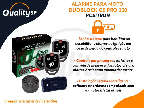 Alarme Moto Positron G8 Pro 350 Universal Sensor Presença
