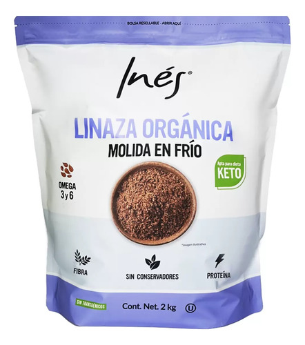 Linaza Orgánica Molida Inés 2 Kg