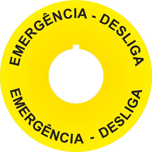 Adesivo Para Botões Emergência 22mm Nr10 Nr12 Placa Plaqueta