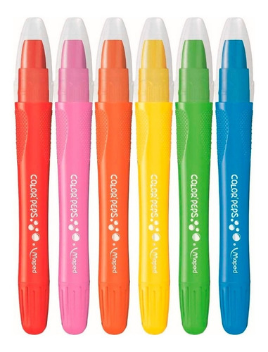 Imagen 2 de 5 de Crayones Gel Maped Color Peps X6 Lavables Acuarelables Edu