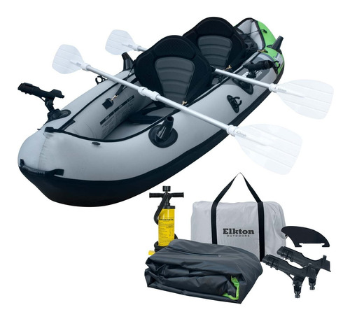 Elkton Outdoors Cormorant Kayak Pesca Inflable Tandem 2