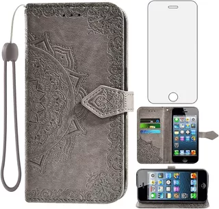 Funda Tipo Cartera Para iPhone 5s 5 Se 2016 5se Y Ga2014 Tem