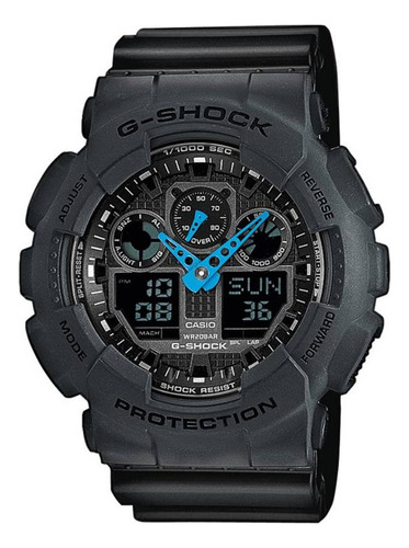 Reloj Casio G-shock Ga-100c-8a Analogico Azul Original