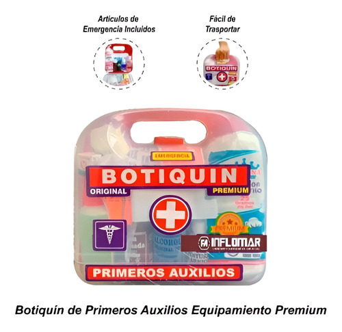 Botiquín Portátil Primeros Auxilios Emergencia Tipo Lonchera