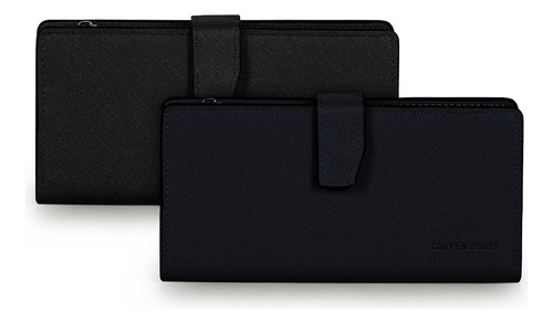2 Billeteras De Mujer Vesta Negra Y Azul Carven