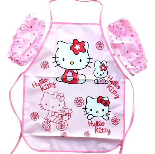 Delantal Mandil Con Mangas Protectoras Brazos Hello Kitty