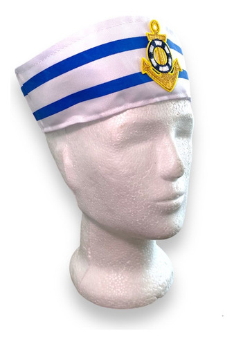 Sombrero Marinero Barco Blanco Y Azul Unisex Halloween Disfr