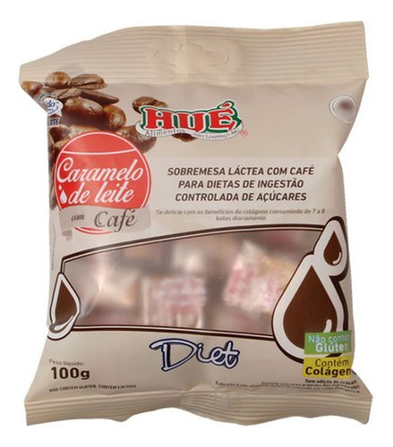 Caramelo De Leite Diet Hué  Pacote 100g