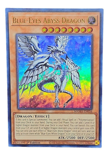 Blue Eyes Abyss Dragon Carta Yugioh! Inglés Ultra Rare