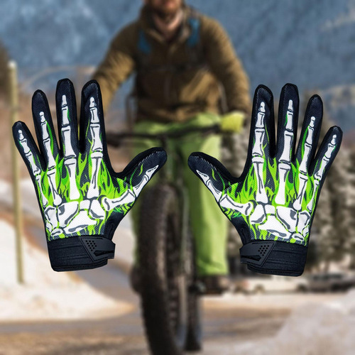 Guantes De Bicicleta Con Estampado De Dedos En Forma De Esqu