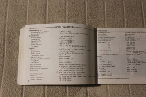 Kawasaki Vulcan 750 1994 Manual Del Propietario (Usado)