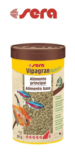 Sera Ração Para Peixes Vipagran Nature Granulado 80g