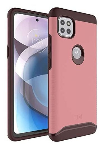 Funda Para Moto One 5g Ace Case Protector Doble Capa Rosa