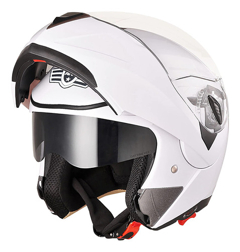 Casco Yescom Para Motociclista, Integral De Doble Visor Con 