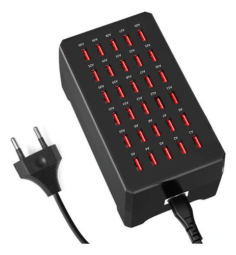 Estação Carregamento Inteligente Profissional 30 Portas Usb Cor Preto