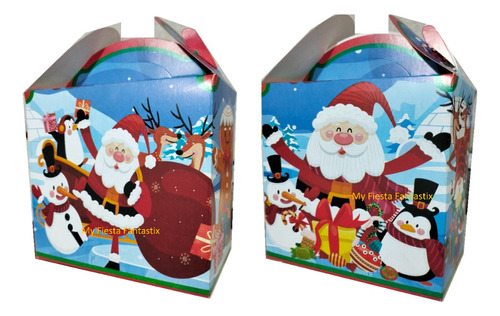 Navidad Santa Claus Pingui Set 100 Dulcero Cajitas Bolo Feli