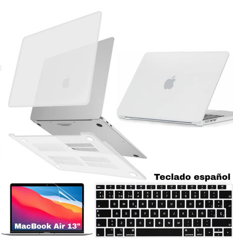 Case + Mica + Cobertor Teclado Macbook Air 13 M1 A2337 A2179