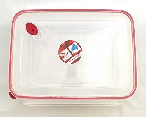 Sterilite Food Storage Container Ultra-Seal Clear Rectangular 16 Cup,  Rocket Red Trim