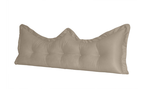 Almofada Encosto Coroa Queen 160 Cm Bege Lisa