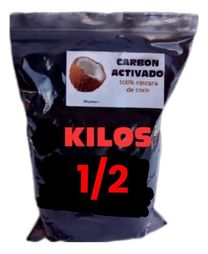 Carbon Activado Cascara De Coco  1/2 Kilo