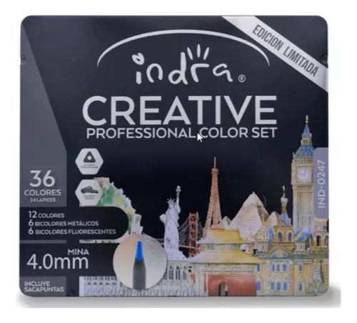 Colores Profesionales 24 Lapices Indra Creative 36 Tonos