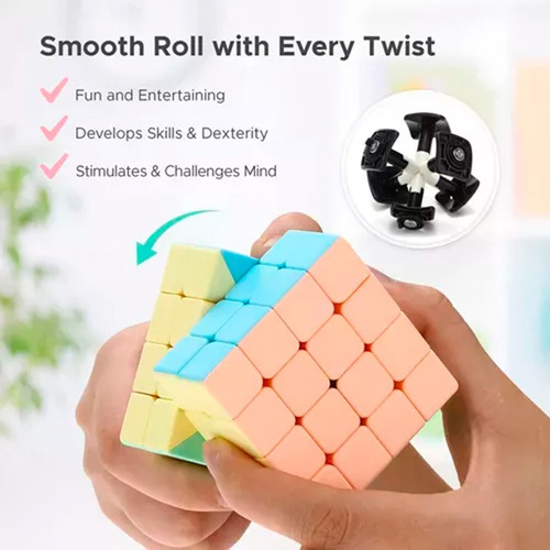 Cubo 4x4 Macaron Stickerless Moyu Original Profesional Speed