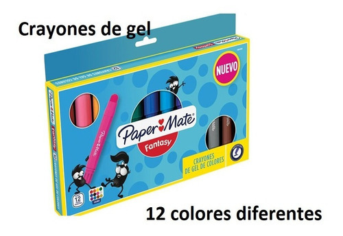 Crayon De Gel Fantasy Paper Mate 12 Colores Diferentes Jumbo