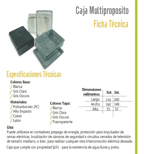 Imagen 2 de 2 de Caja Para Medidor Contador Monofasico Interior Transparente