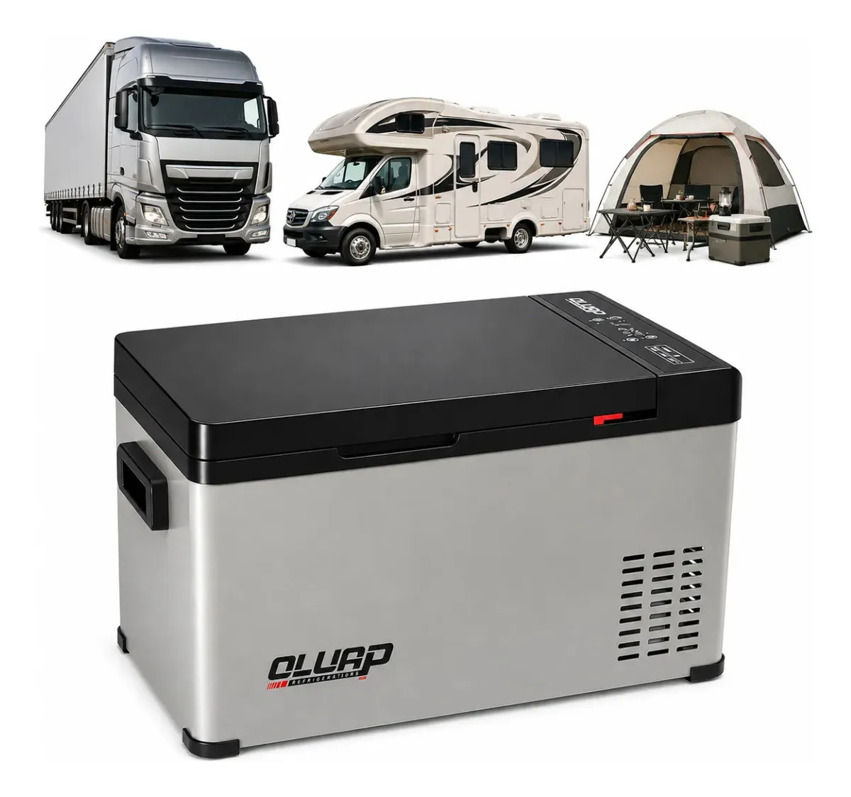 Geladeira Portátil 20l 12v/24v 110v/220v Quadrivolt Ônibus Caminhão Van Motorhome OLUAP