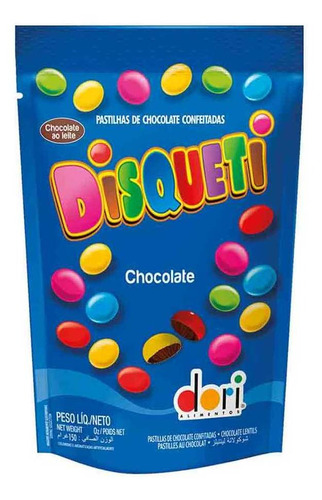 Caixa Disqueti Confeito De Chocolate Dori 120g 30und