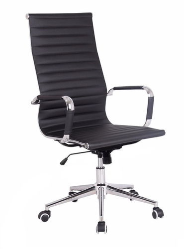 Silla de escritorio RD Argentina Charles Eames presidente ergonómica negra con tapizado de cuero sintético