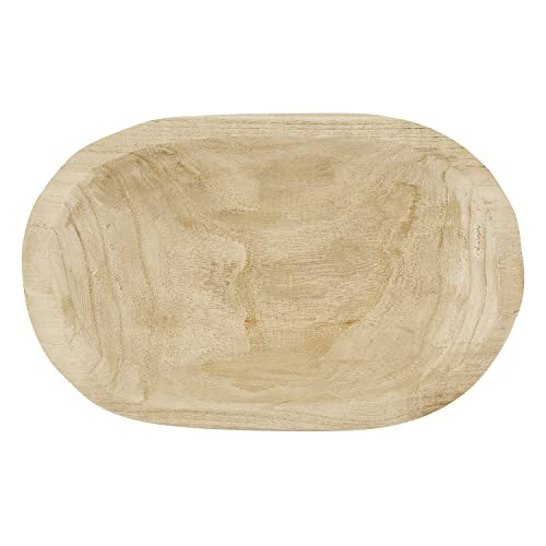 Tablesugar Paulownia Wood Dough Bowl, 12 X 7.5-inch, Na...