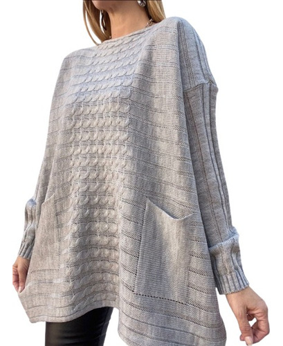 Maxi Sweater Oversize Lana Mujer Talle Especial Invierno